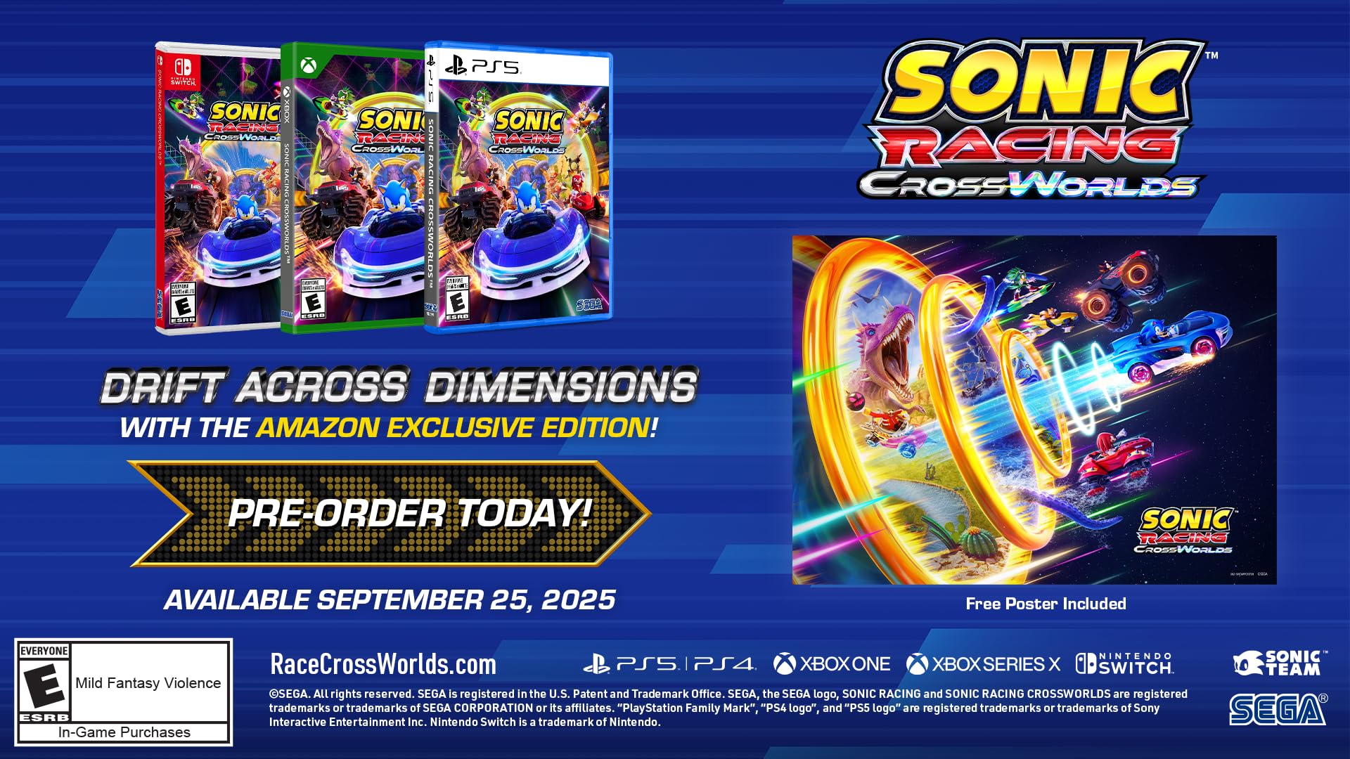 Sonic Racing: CrossWorlds Amazon Exclusive Edition - PlayStation 5