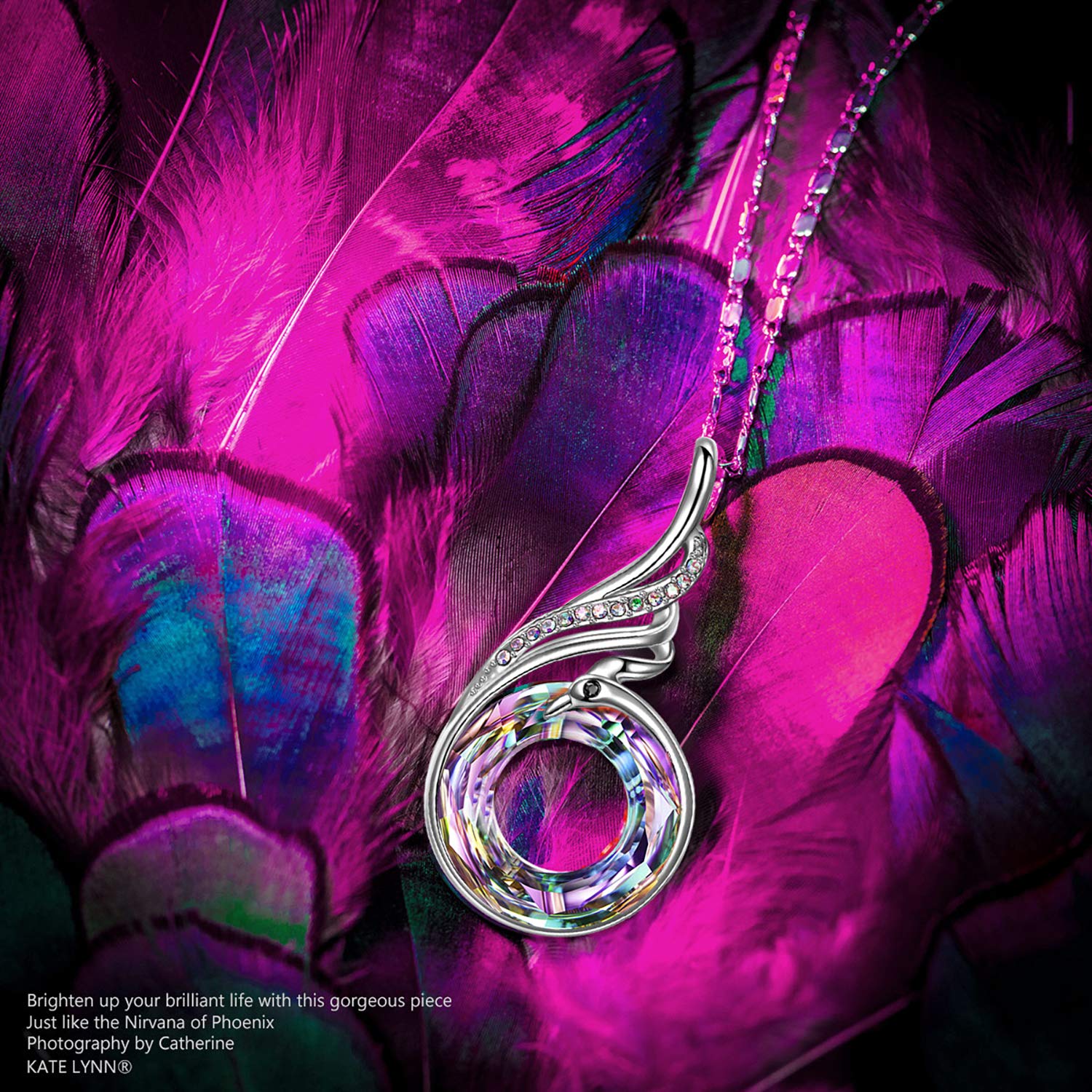 Kate Lynn "Rise From the Ashes Phoenix Earrings Necklace & Bracelet Set, Symbol of Luck and Renewal