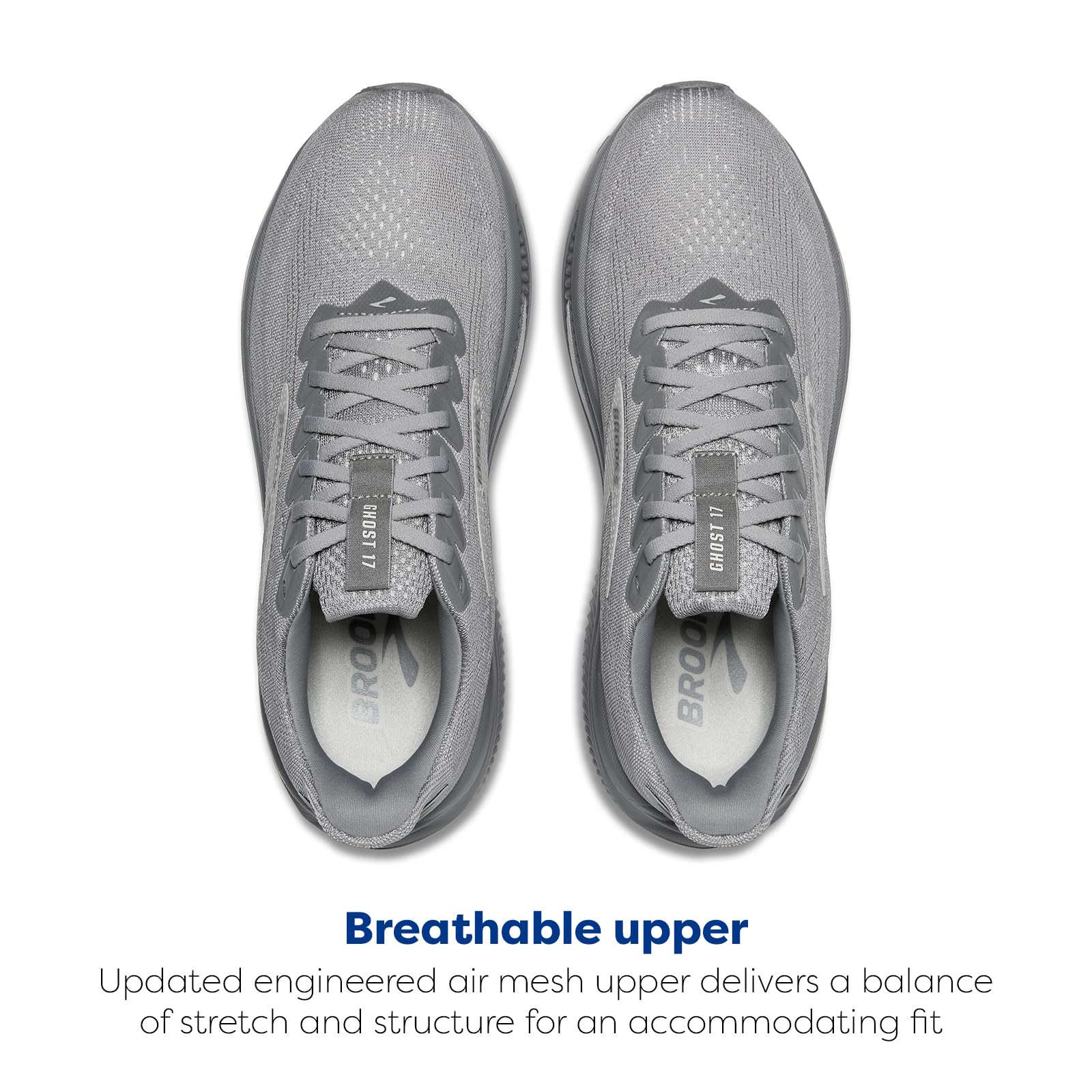 Brooks Men’s Ghost 17 Neutral Running Shoe - Primer Gray/Oyster Mushroom - 10.5 Wide