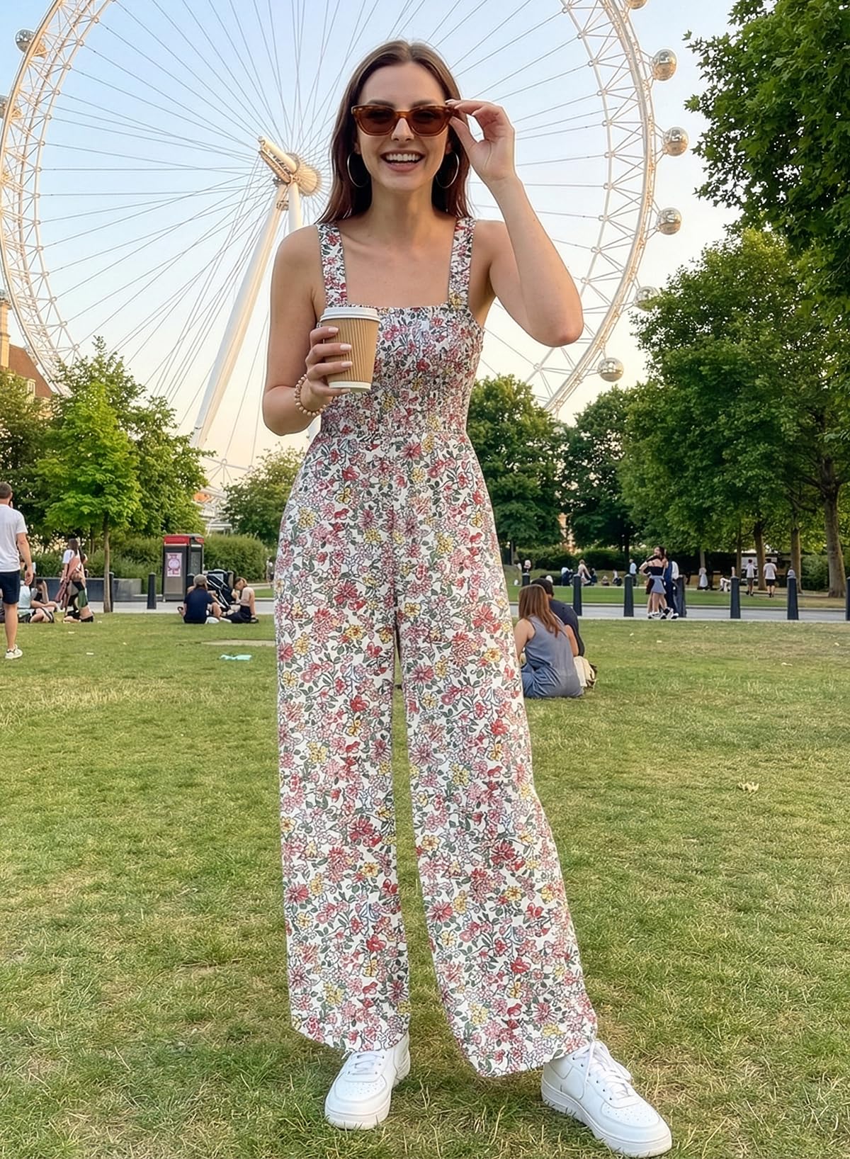 Dokotoo Loose Jumpsuits for Women Overalls Oversized Solid Color Wide Leg One Piece Sleeveless jumpsuit Long Pant Romper with Pockets 2026 Fashion Printed Light Pink Large