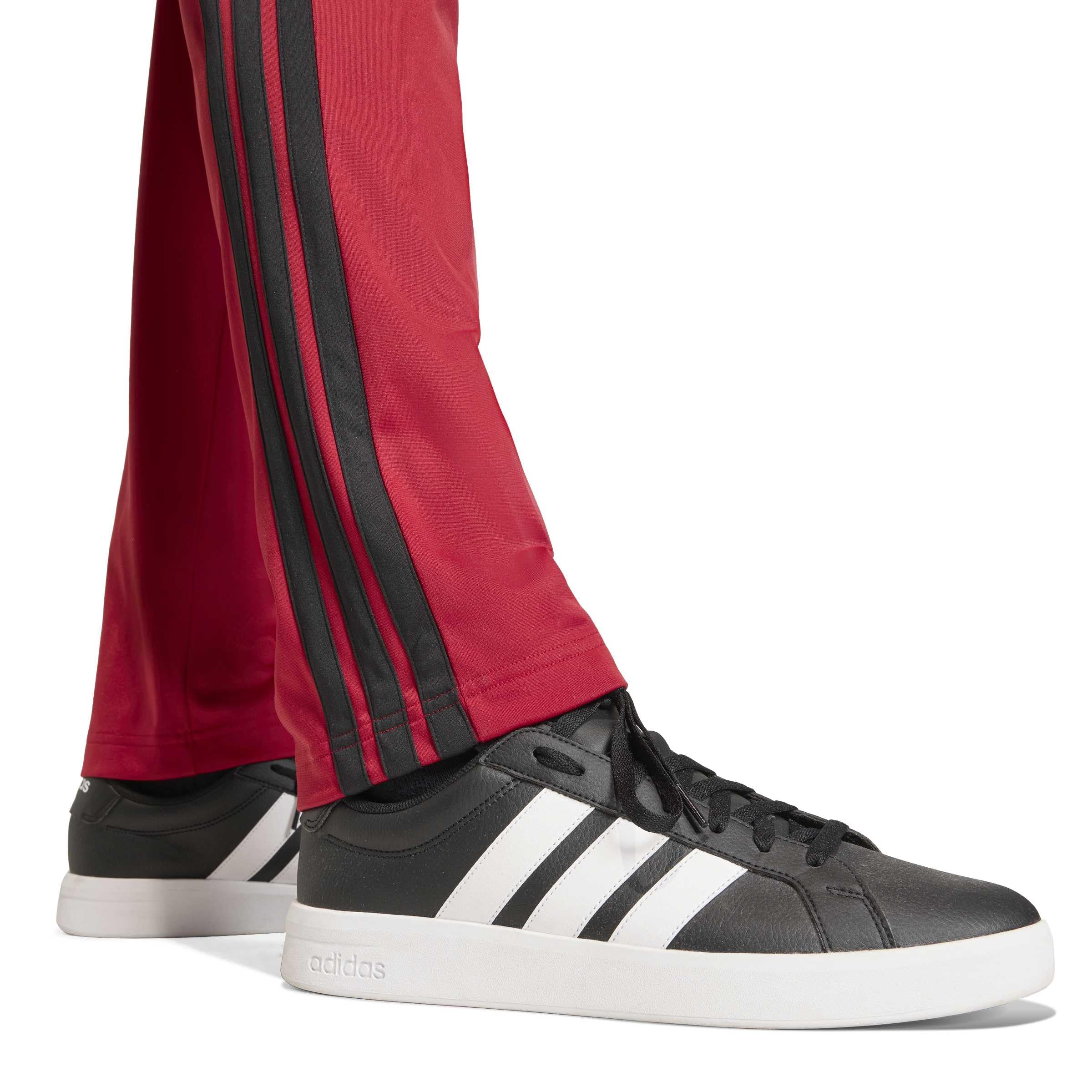 Adidas Men's 3-Stripes Tricot Opem Hem Track Pants, Maroon, Small