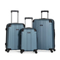 Kenneth Cole REACTION Out of Bounds Lightweight Hardshell 4-Wheel Spinner Luggage, Granite Blue, 3-Piece Set (20", 24", & 28")