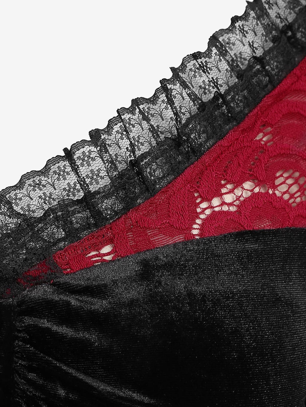 ROSE GAL Rosegal Women Plus Size Romantic Gothic Lace-up Lace Panel Ruched Bell Sleeves Velvet Tee Flare Sleeves Gothic Witch Costume Top(Black_2/1X)