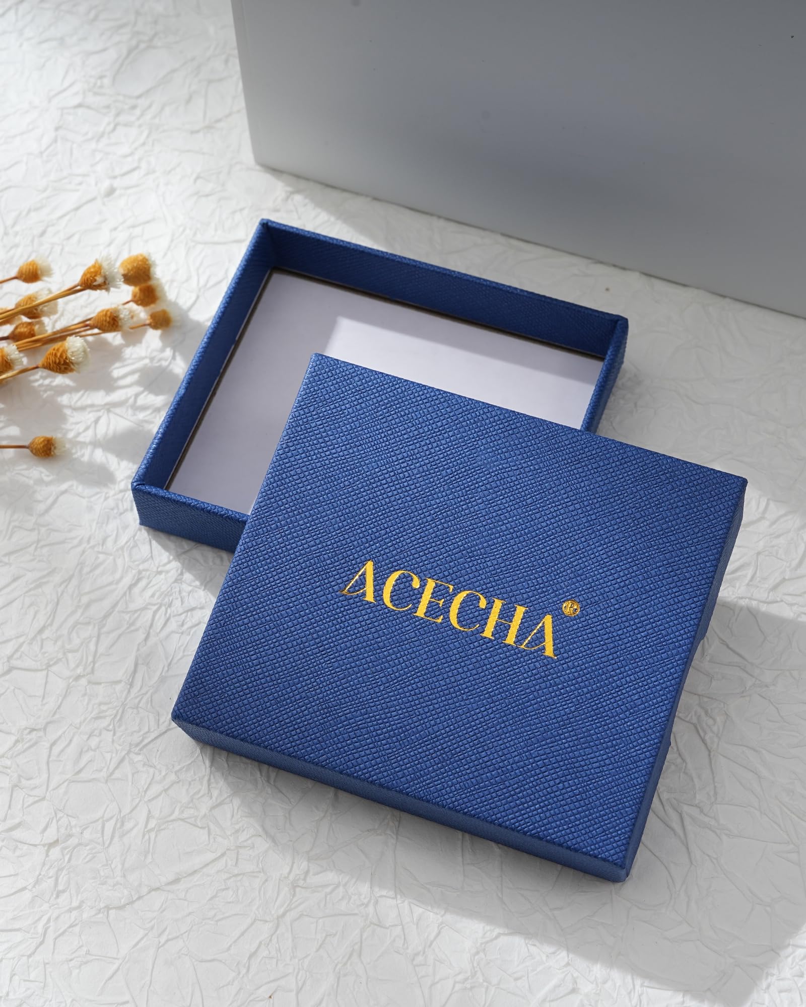 ACECHA Gold Layered Necklaces for Women, 18k Gold Plated Paperclip Chain Choker Necklace with Rectangle Crystal Birthstone Pendant Dainty Emerald Green Jewelry Gifts (Emerald)
