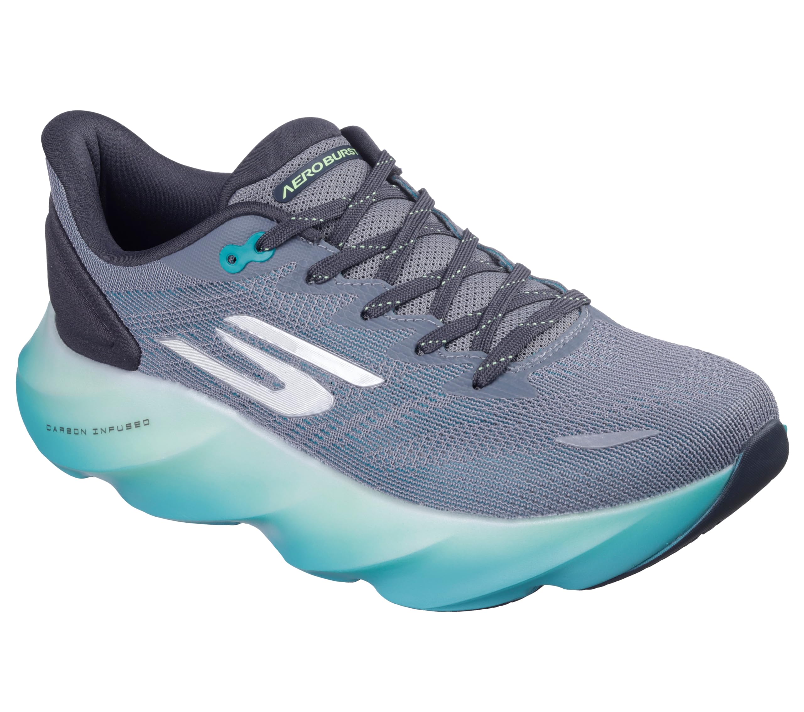 Skechers Men's Aero Burst Running Shoe, Gray/Blue, 8