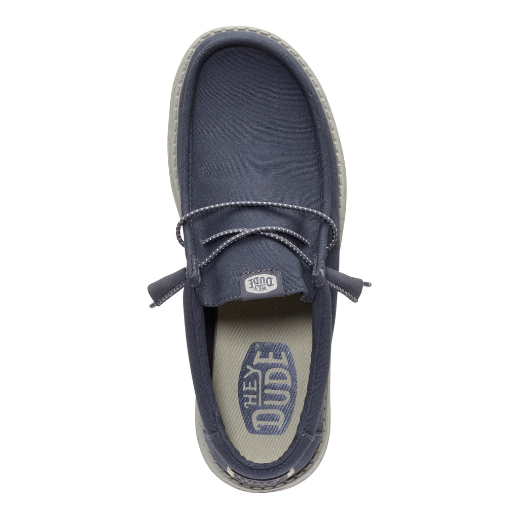 HEYDUDE Men's Wally Canvas Black Oyster Size 11, Men’s Shoes, Slip-on Loafers, Comfortable & Light-Weight