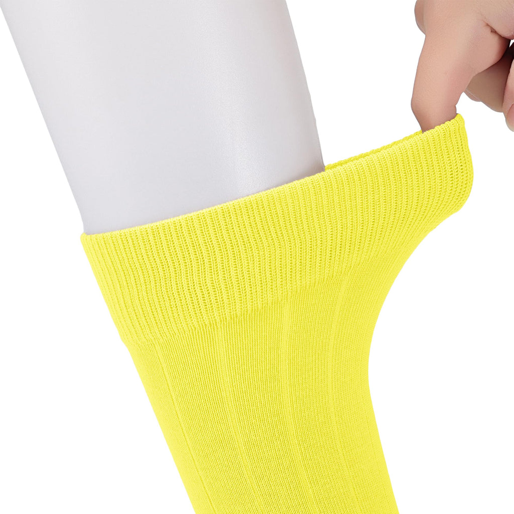 Forony Mens Dress Socks Size 9-11 9-12 8-13 Yellow Cotton Anti Odor Size 8-13 for Suit Business 3 Pack Formal