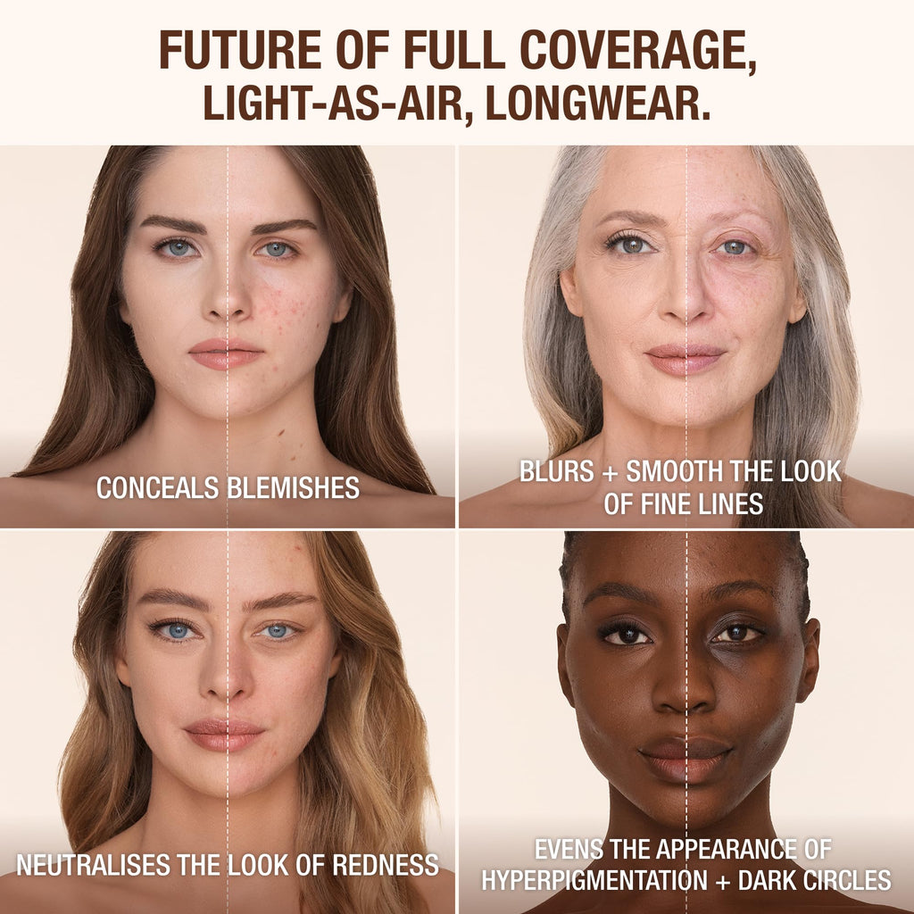 Charlotte Tilbury Airbrush Flawless Matte Foundation - Full Coverage Liquid Makeup with a Natural-Matte Finish - Smoothes & Blurs Pores - Waterproof & Transfer Resistant - 10 Cool