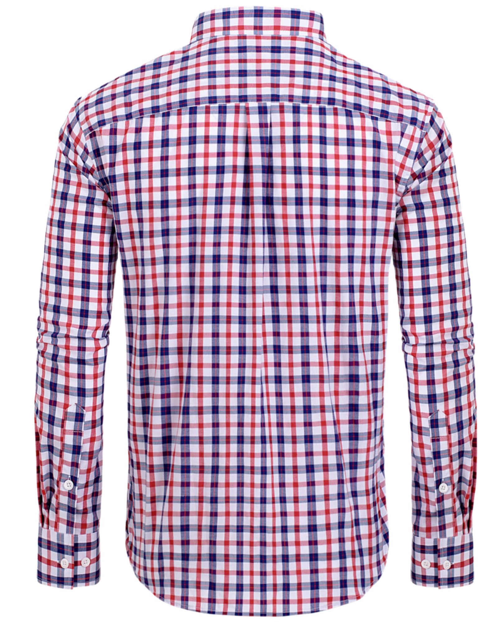 Alimens & Gentle Men's Plaid Button Down Shirts Cotton Long Sleeve Dress Regular Fit Tattersall Shirt for Men