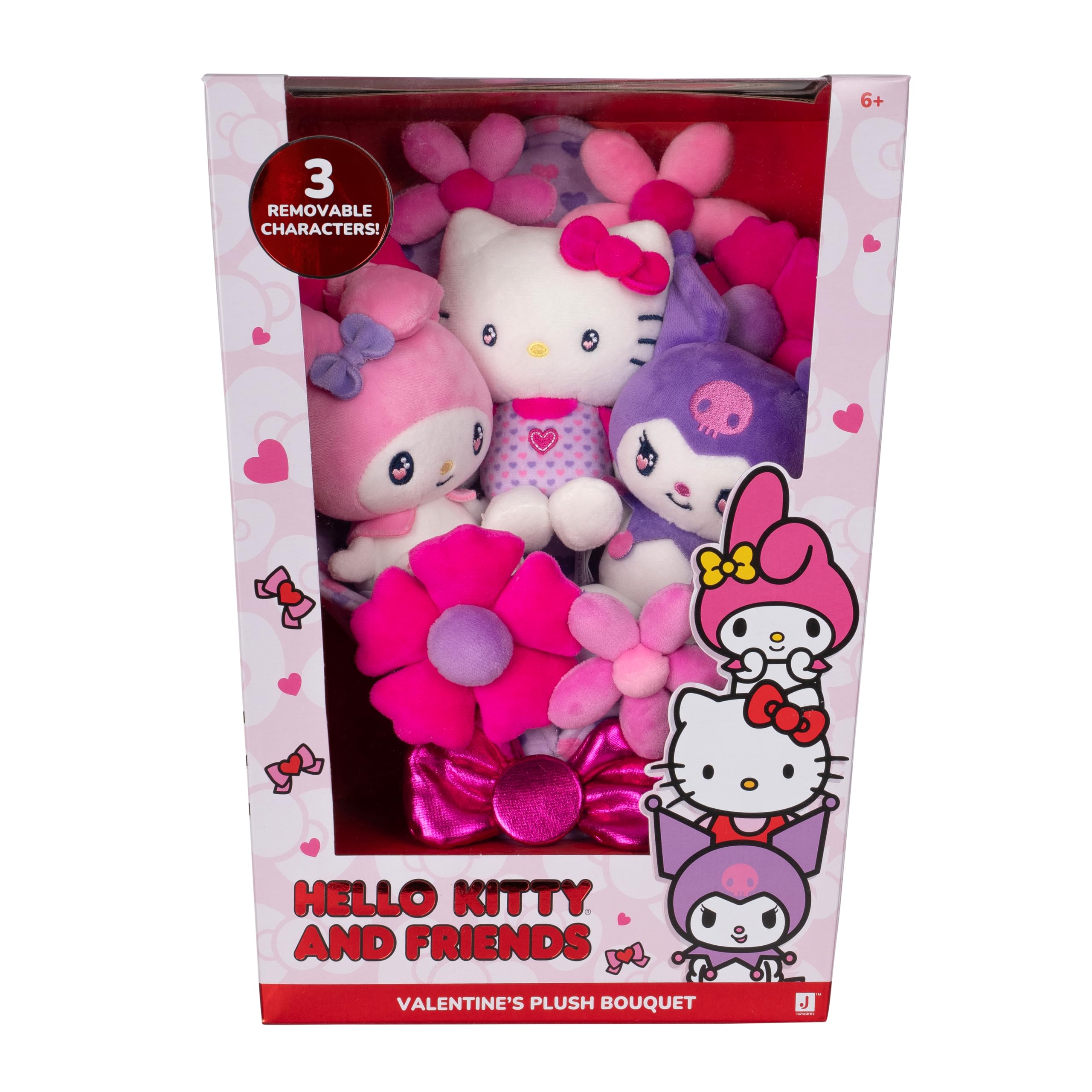 Jazwares Hello Kitty® and Friends - 12-inch Plush Special Valentine’s Bouquet - 9 Plush - Officially Licensed Sanrio® Product Ages 6+