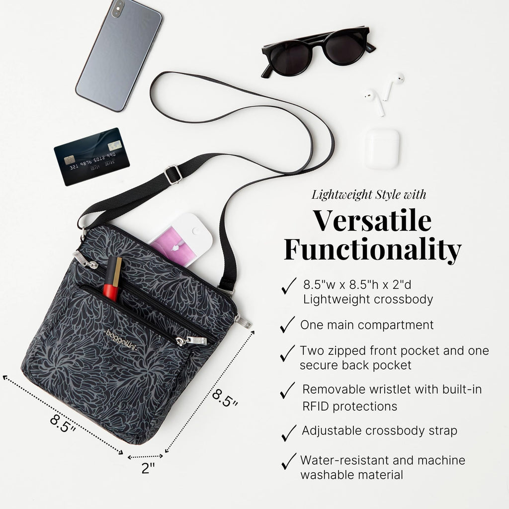 Baggallini womens Pocket With Rfid Crossbody Bags, Apple, One Size US