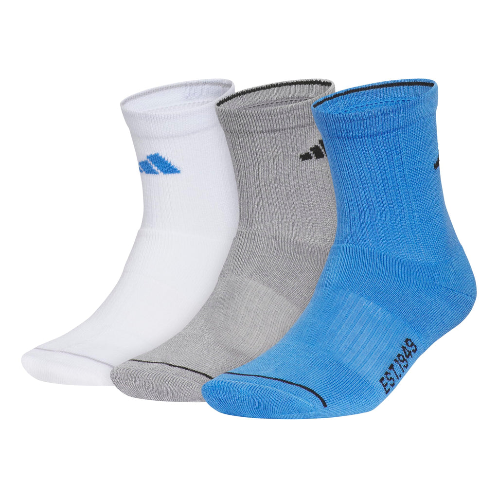 adidas Mens Cushioned High Quarter Socks (3 Pairs) Durable & Comfortable