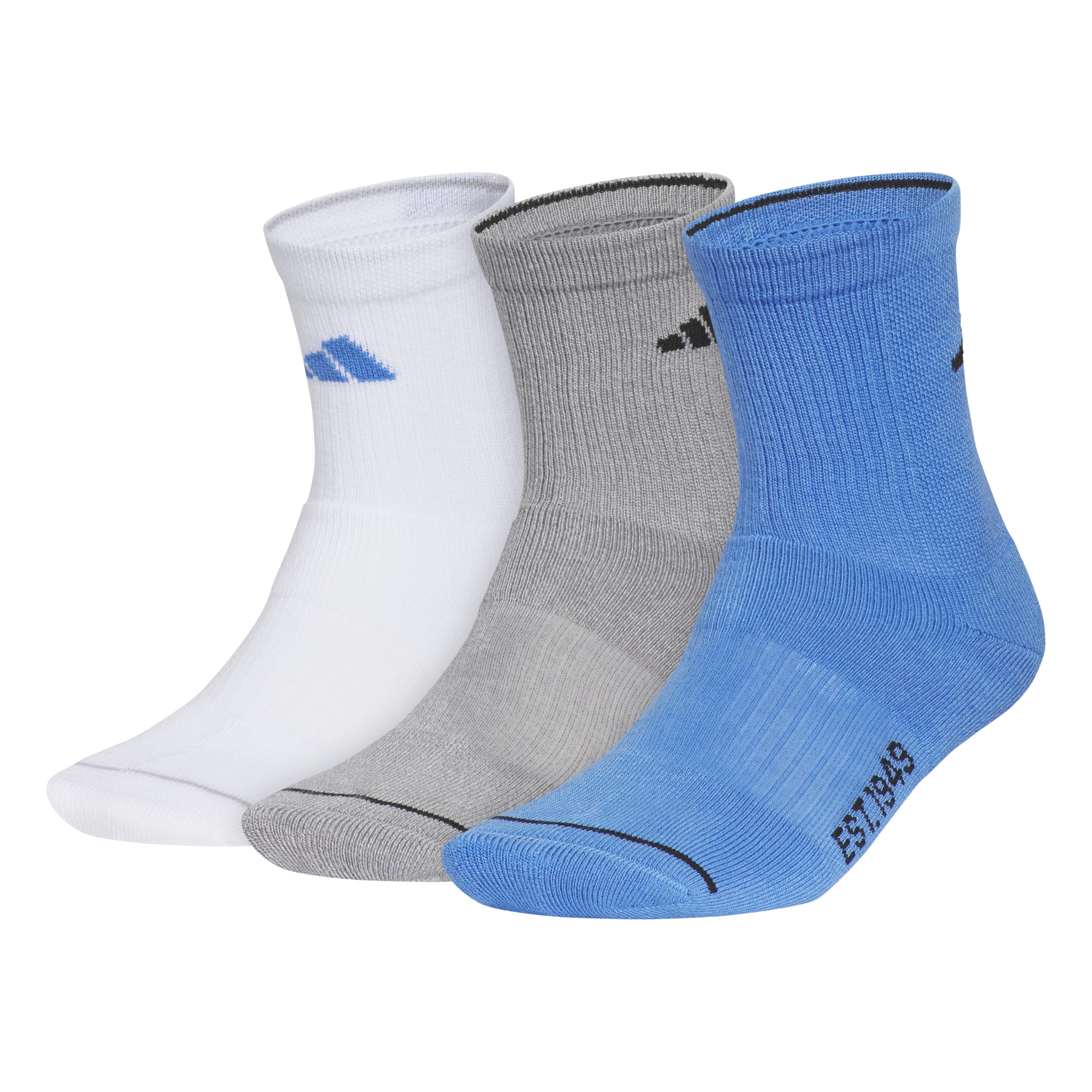 adidas Mens Cushioned High Quarter Socks (3 Pairs) Durable & Comfortable