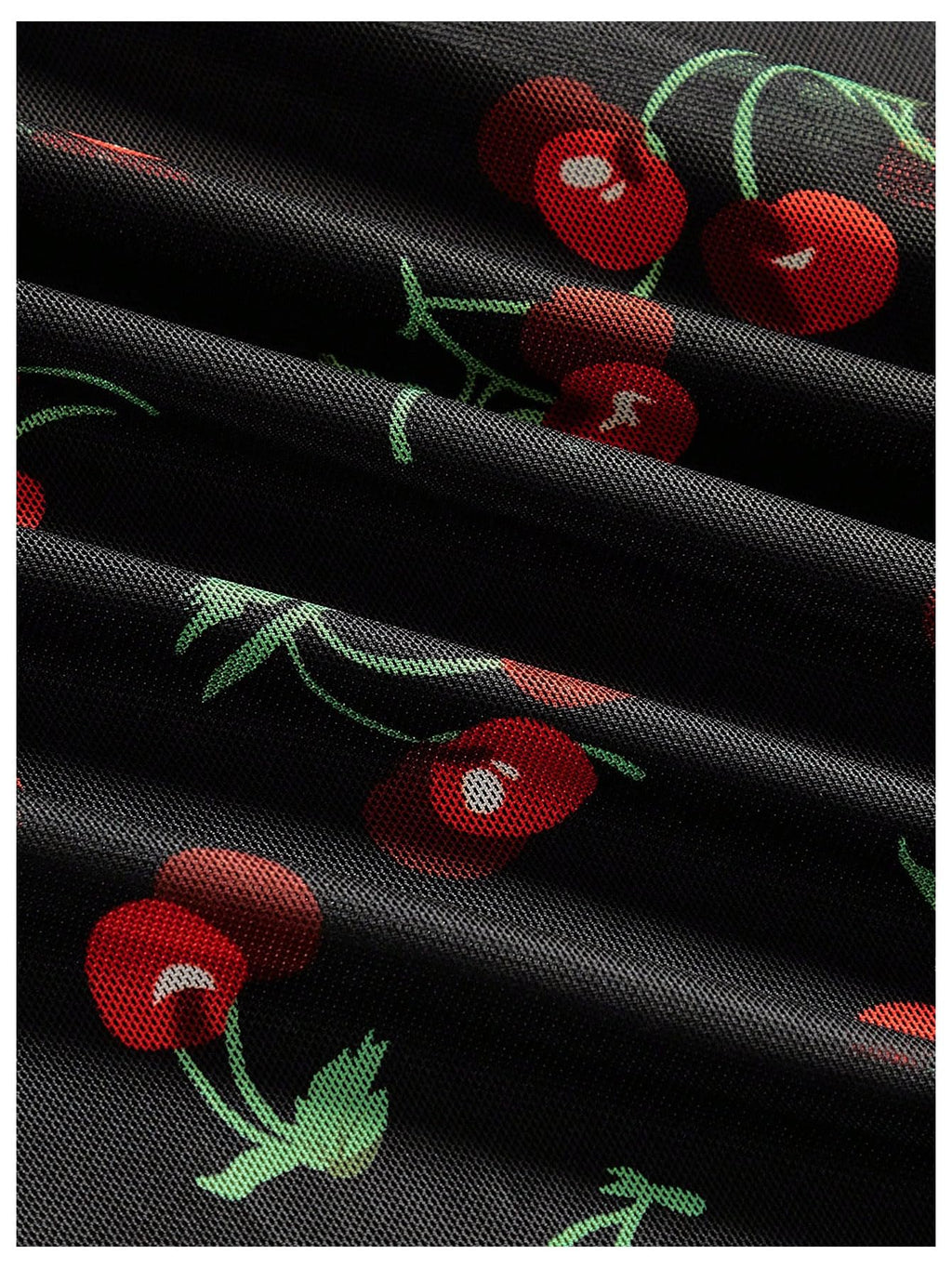 WDIRARA Women's Plus Size Cherry Print Tie Front Ruffle Hem A Line Cami Dress Black 5XL