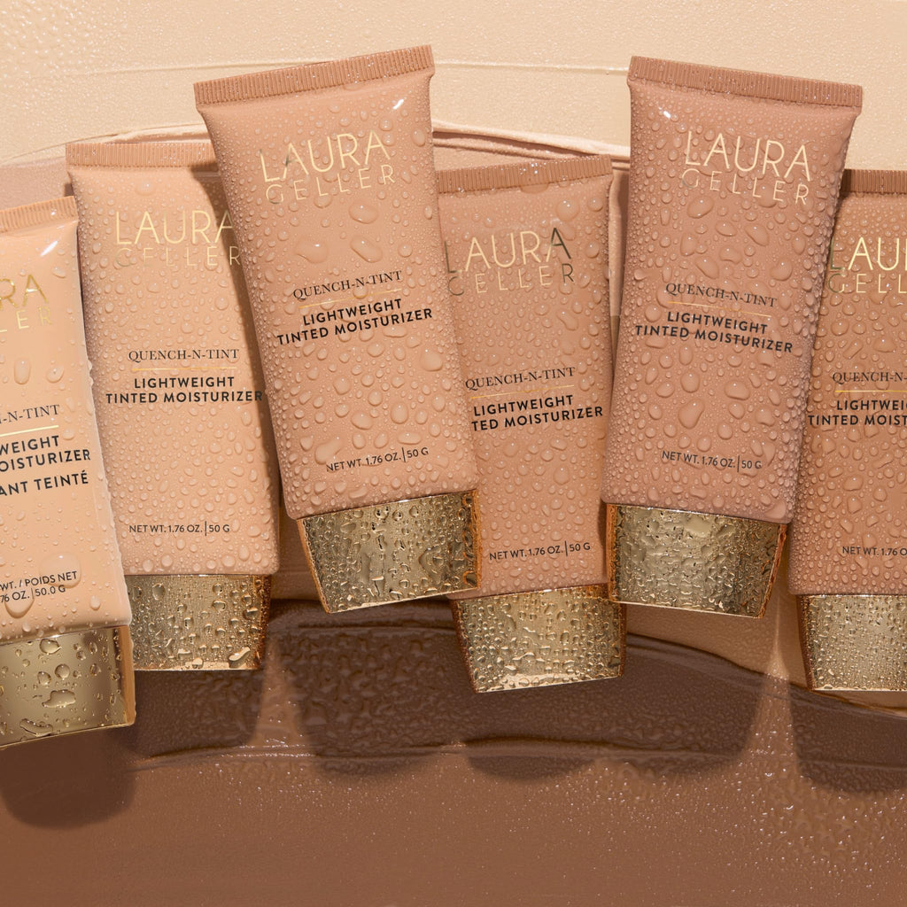 LAURA GELLER NEW YORK Quench-n-Tint Tinted Moisturizer - Sheer to Light Buildable Coverage - Natural Glow Finish - Lightweight Formula with Hyaluronic Acid, 02 Light