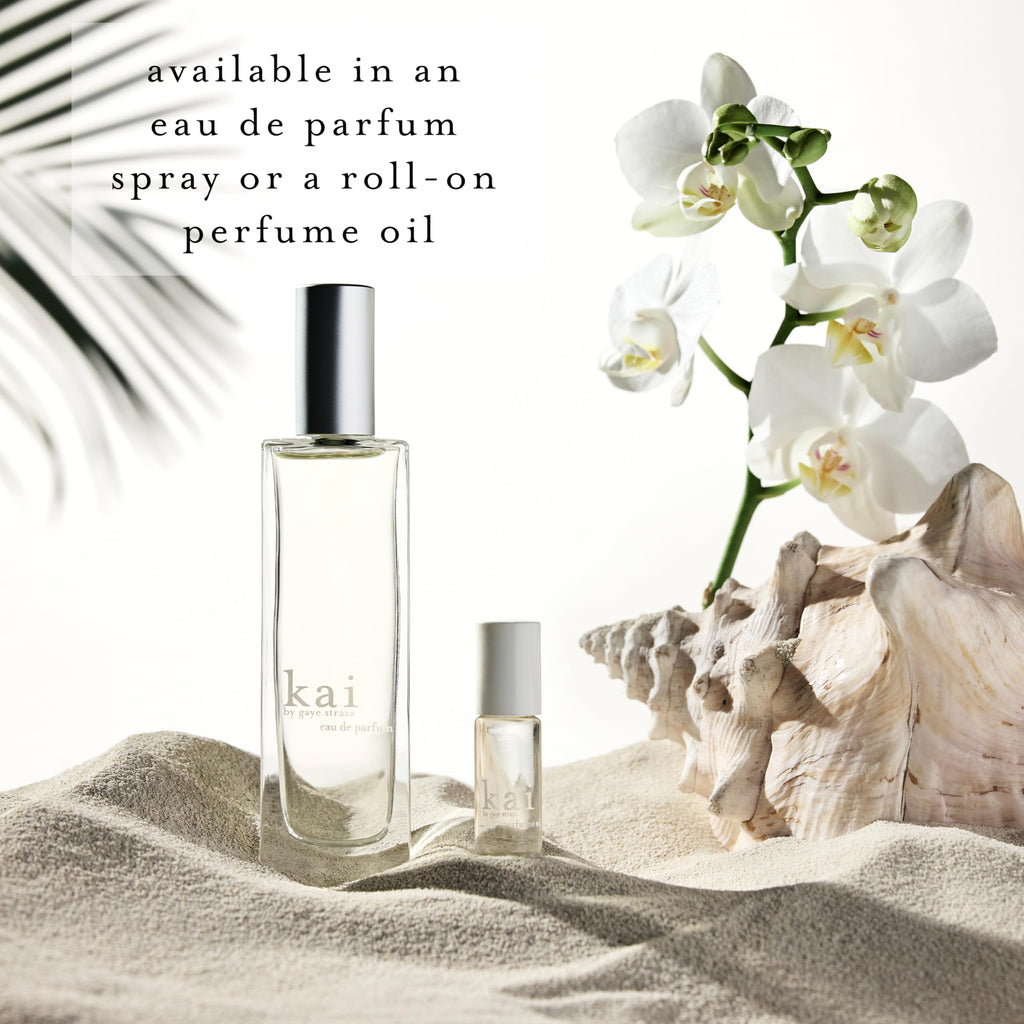 kai perfume oil – a fresh, beautiful, light gardenia scent wrapped in white exotics, 1/8 oz perfume roll-on | long lasting, serene, vegan, clean and inspired by memories of Hawaiian vacations