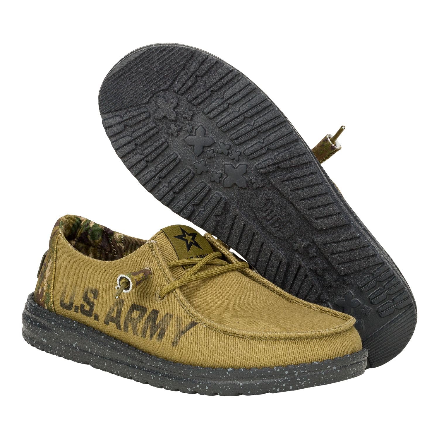 HEYDUDE Wendy US Armed Forces, Navy, Army, Womens Shoes, Womens Slip-on Loafers, Comfortable & Light-Weight