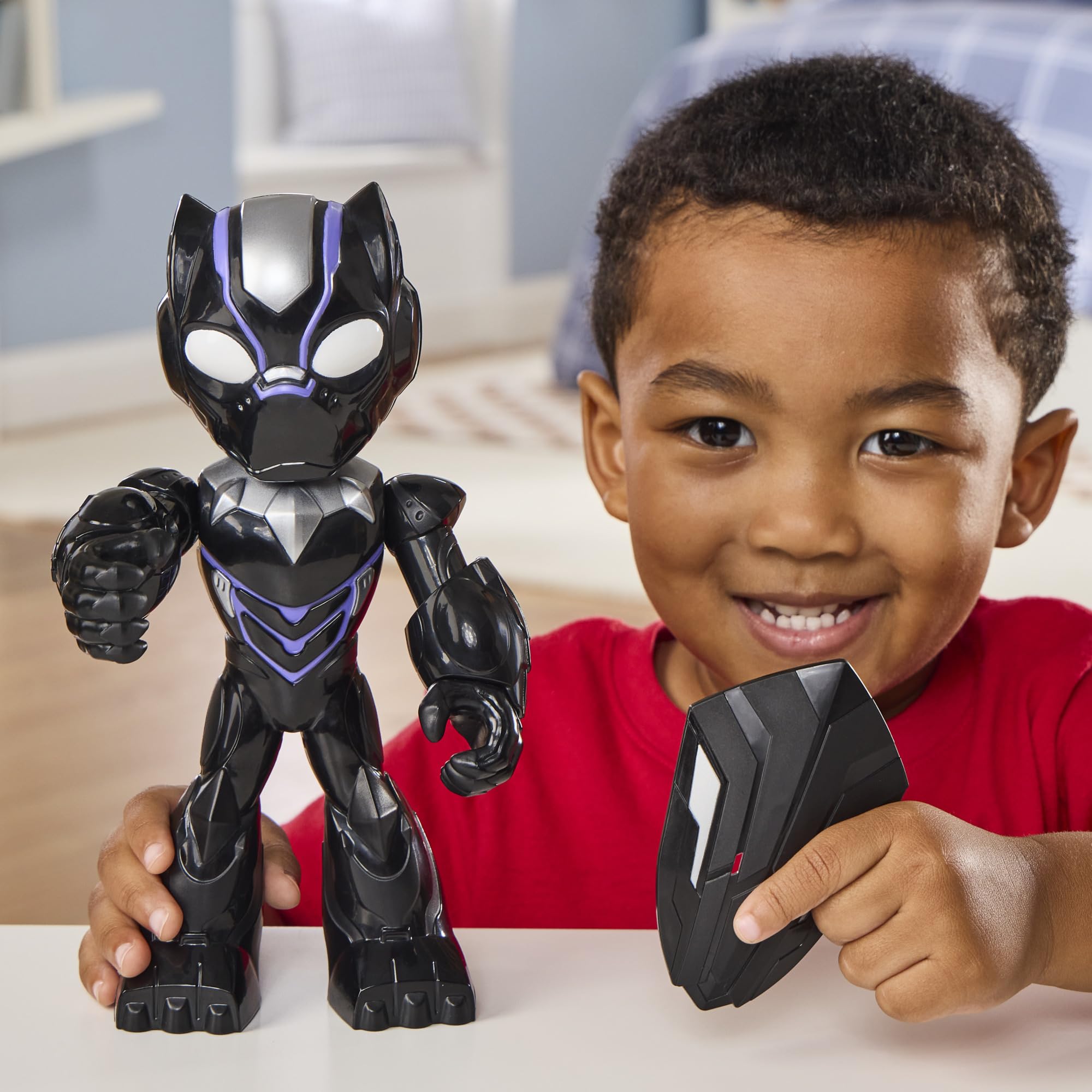 IRON MAN AND HIS AWESOME FRIENDS Marvel Supersized Black Panther Action Figure, 9-Inch (22.8 CM) Super Hero Toys for Kids, Ages 3+