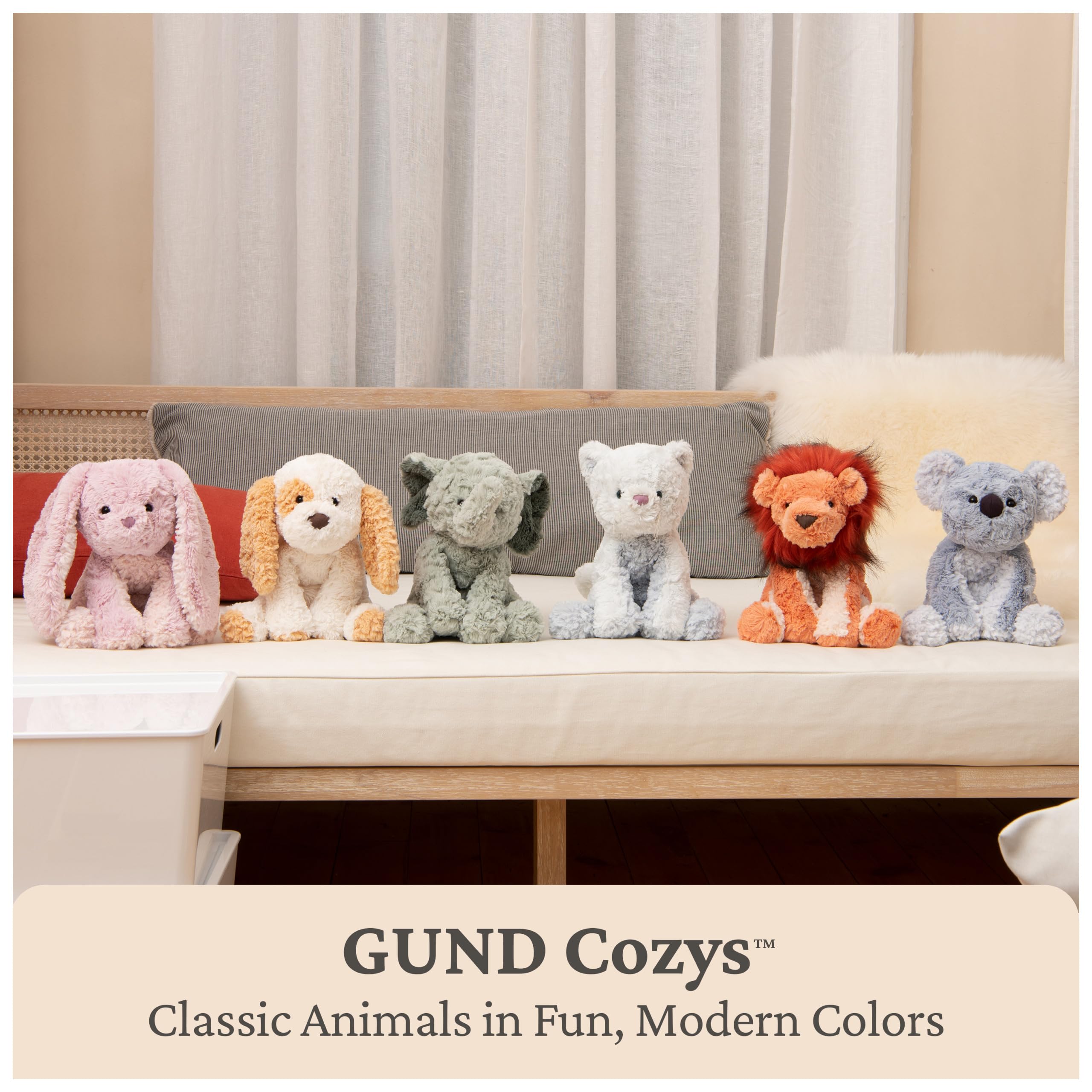 GUND Cozys Collection Cow, Stuffed Animal for Ages 1 and Up, Spring Decor Plush Toy, Cream/Blue, 10”