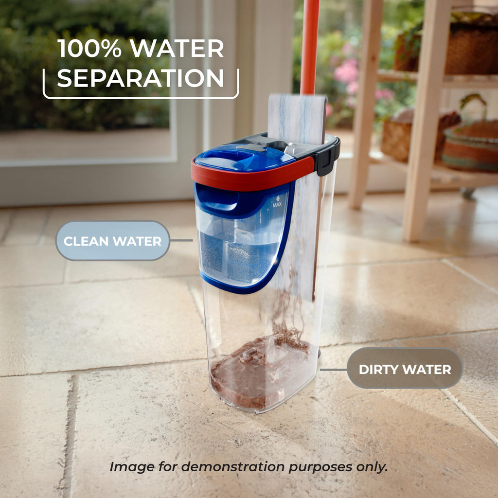 O-Cedar H2prO Flat Mop System | Quick Cleaning Tool | Clean with Clean Water | Machine Washable Reusable Microfiber Mop Pad | Safe on Wood Floors, Vinyl, Tile, Baseboards, Walls