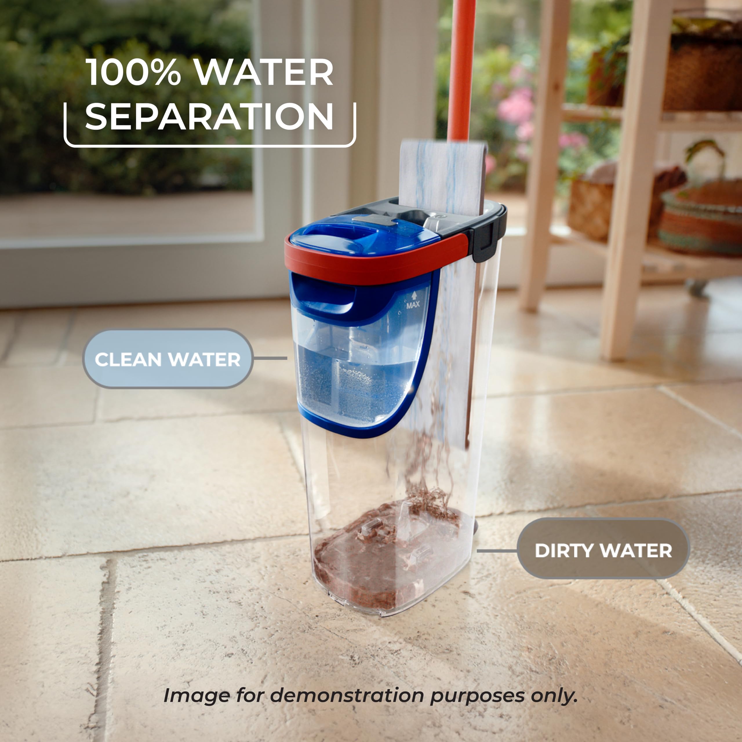 O-Cedar H2prO Flat Mop System | Quick Cleaning Tool | Clean with Clean Water | Machine Washable Reusable Microfiber Mop Pad | Safe on Wood Floors, Vinyl, Tile, Baseboards, Walls