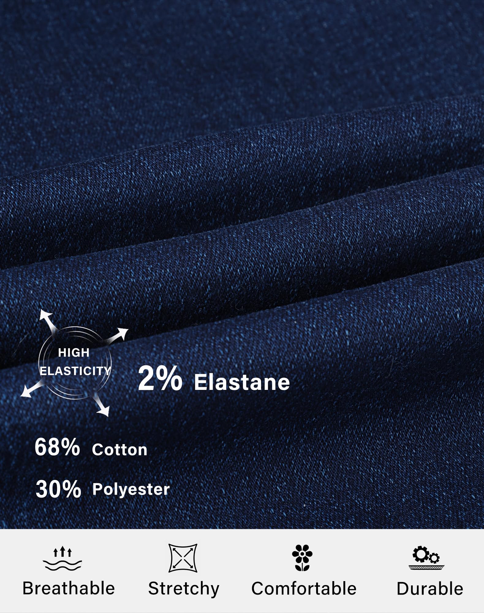 roswear Women's Wide Leg Jeans Casual High Waisted Stretchy Baggy Loose Long Trouser Jeans Classic195 Blue Large