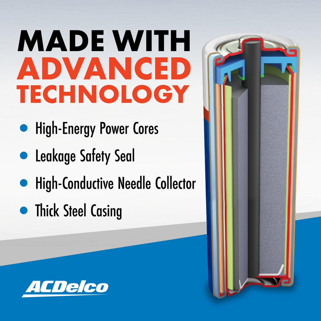 Powermax ACDelco 200-Count AA Batteries, Super Alkaline Battery, 10-Year Shelf Life, Recloseable Packaging