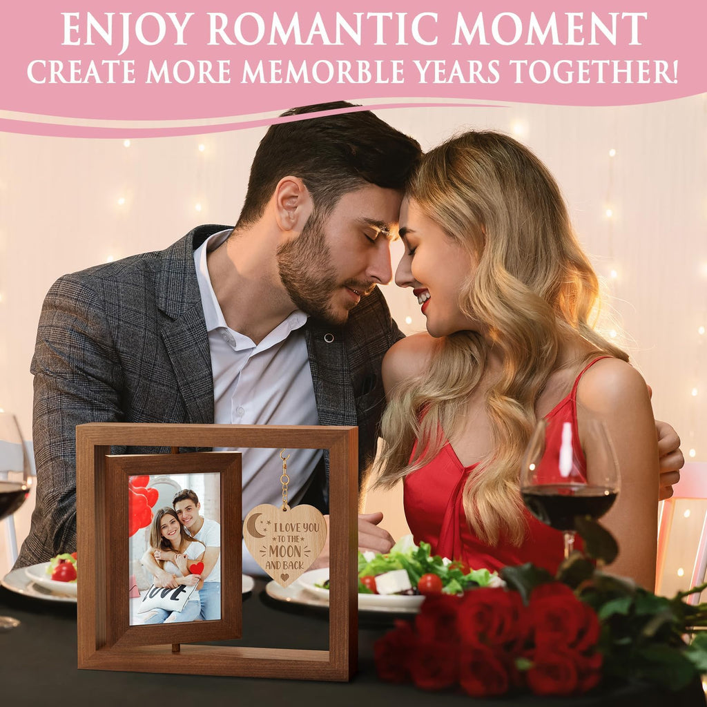 Tiblue Christmas Gifts for Him Her Couple Picture Frames Display 4x6 Photos, Romantic Valentines Day Gifts for Boyfriend Girlfriend Birthday Gift for Wife Husband, Valentine’s Day Decor Gift