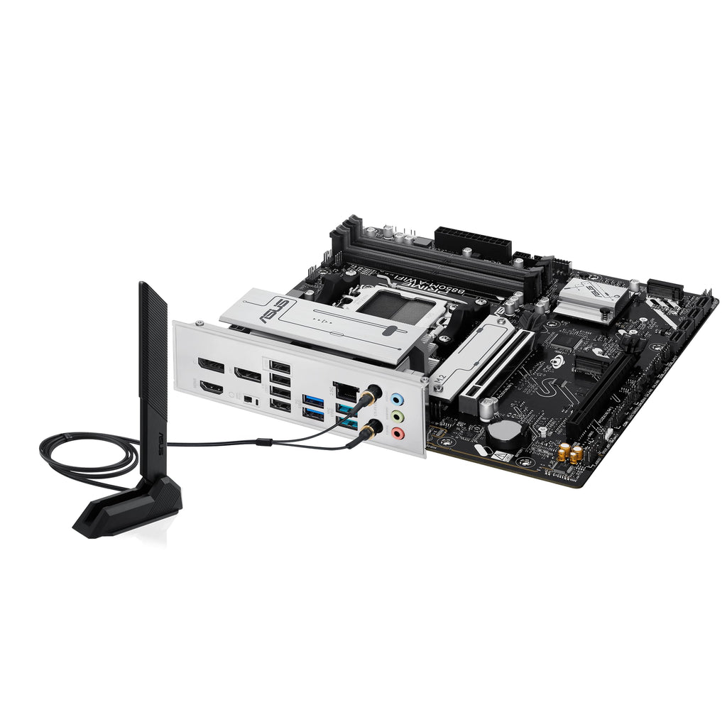 ASUS Prime B850M-A WiFi-CSM AMD AM5 B850 mATX Motherboard, DDR5, PCIe 5.0 Ready, 3X M.2, Wi-Fi 6E, 2.5Gb LAN, DisplayPort, HDMI™, USB Type-C®, ASUS Control Center Express Remote IT Management