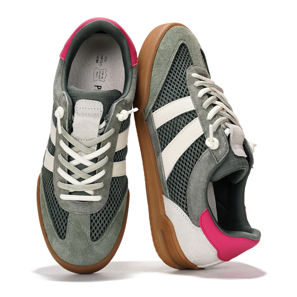 Project Cloud 100% Genuine Leather Casual Sneakers for Women - Memory Foam Insoles - Womens Shoes & Lightweight Women's Fashion Sneakers - Slip On Shoes for Women Footwear(Verdy,OLIVESU,8)