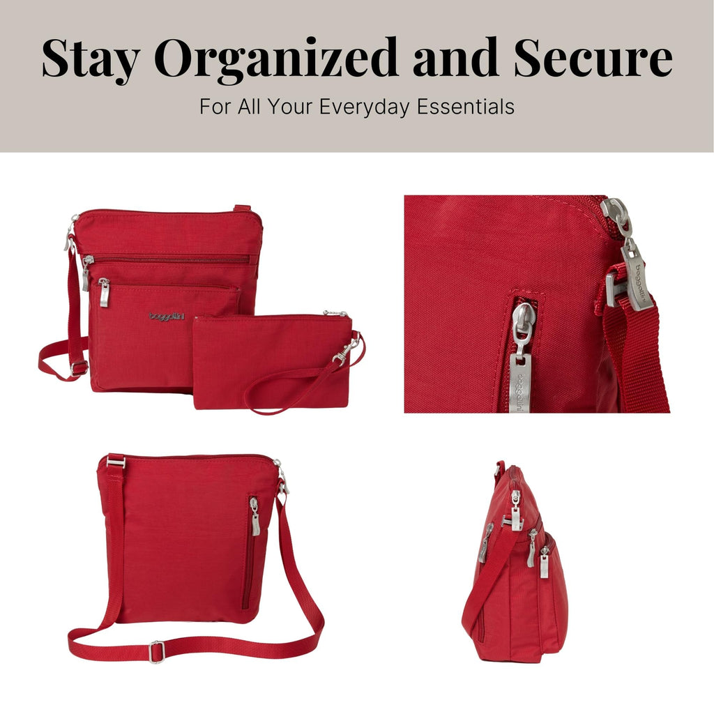 Baggallini womens Pocket With Rfid Crossbody Bags, Apple, One Size US