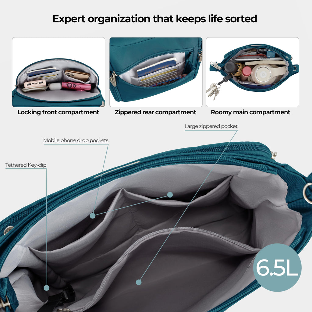 Travelon Anti-Theft Classic North/South Crossbody Bag