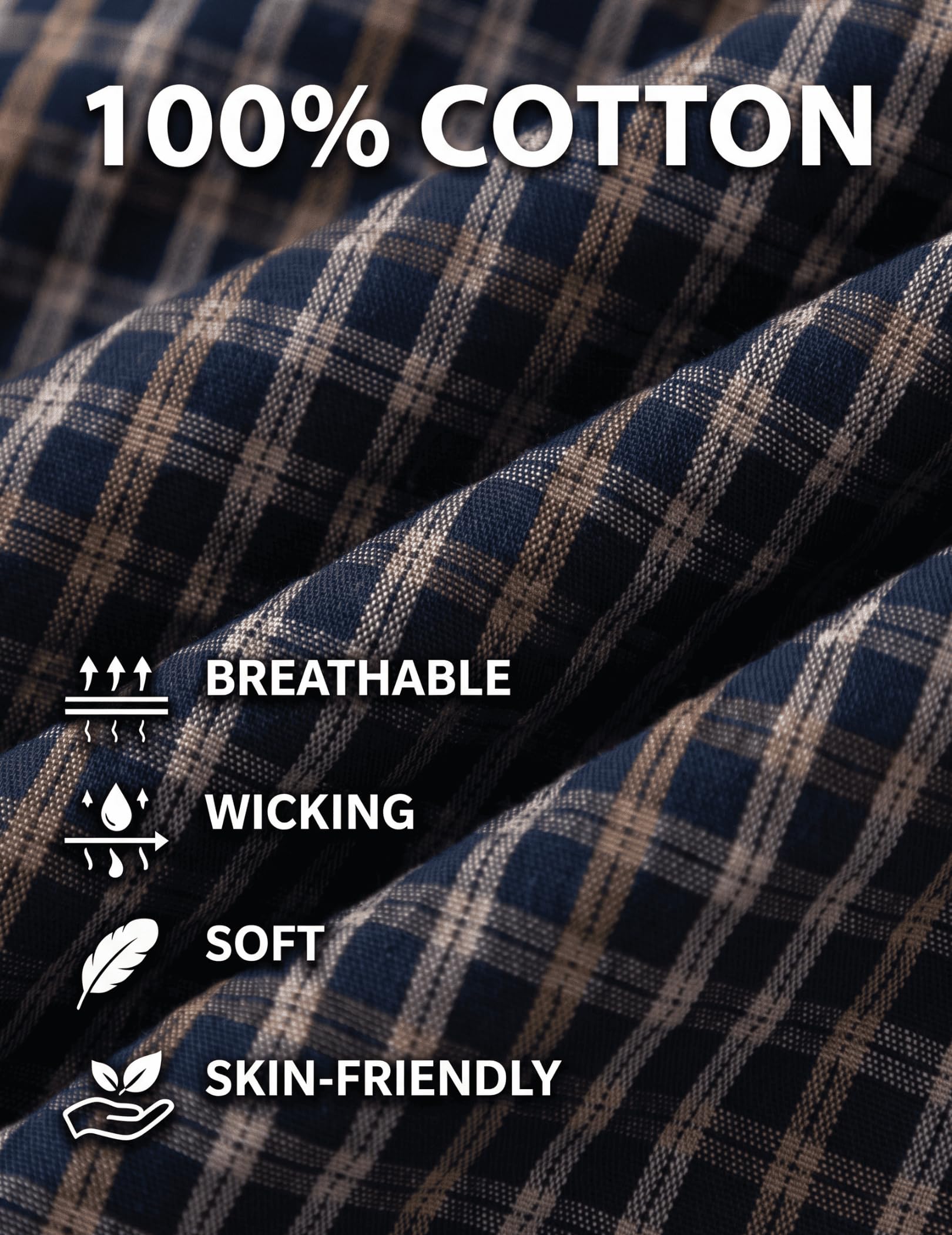 Vamtac Mens Button Down Shirts - Short Sleeve Shirt, Novelty Y2k Outfits, Plaid Tops Blue Brown