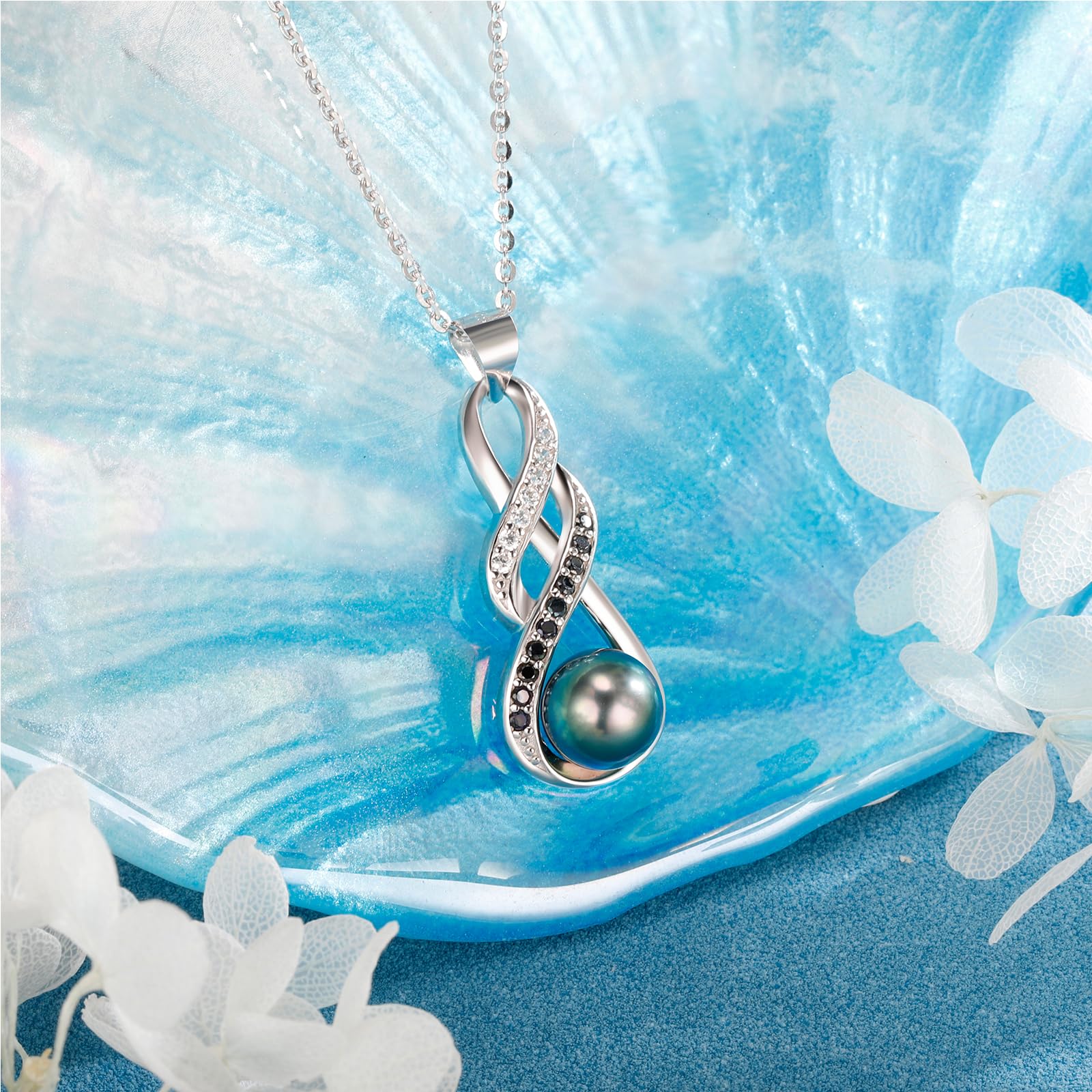 NONNYL Valentine's Day Gifts for Women Gift for Wife Grandma Gifts Anniversary,Tahitian Black Pearl, Mothers Day Gifts, Wedding Couples Birthday Christmas Day Gift