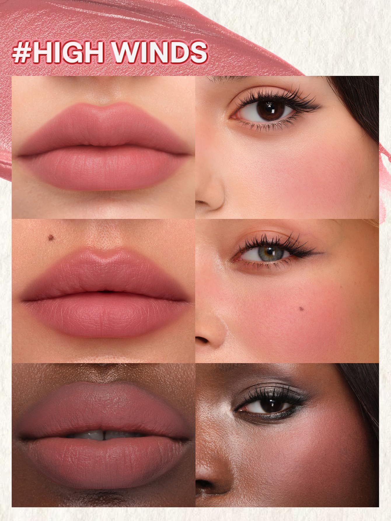 SHEGLAM Air Plush Lip & Cheek Cream Long-lasting Multi-Use Liquid Blush & Lip Stain-025 High Winds