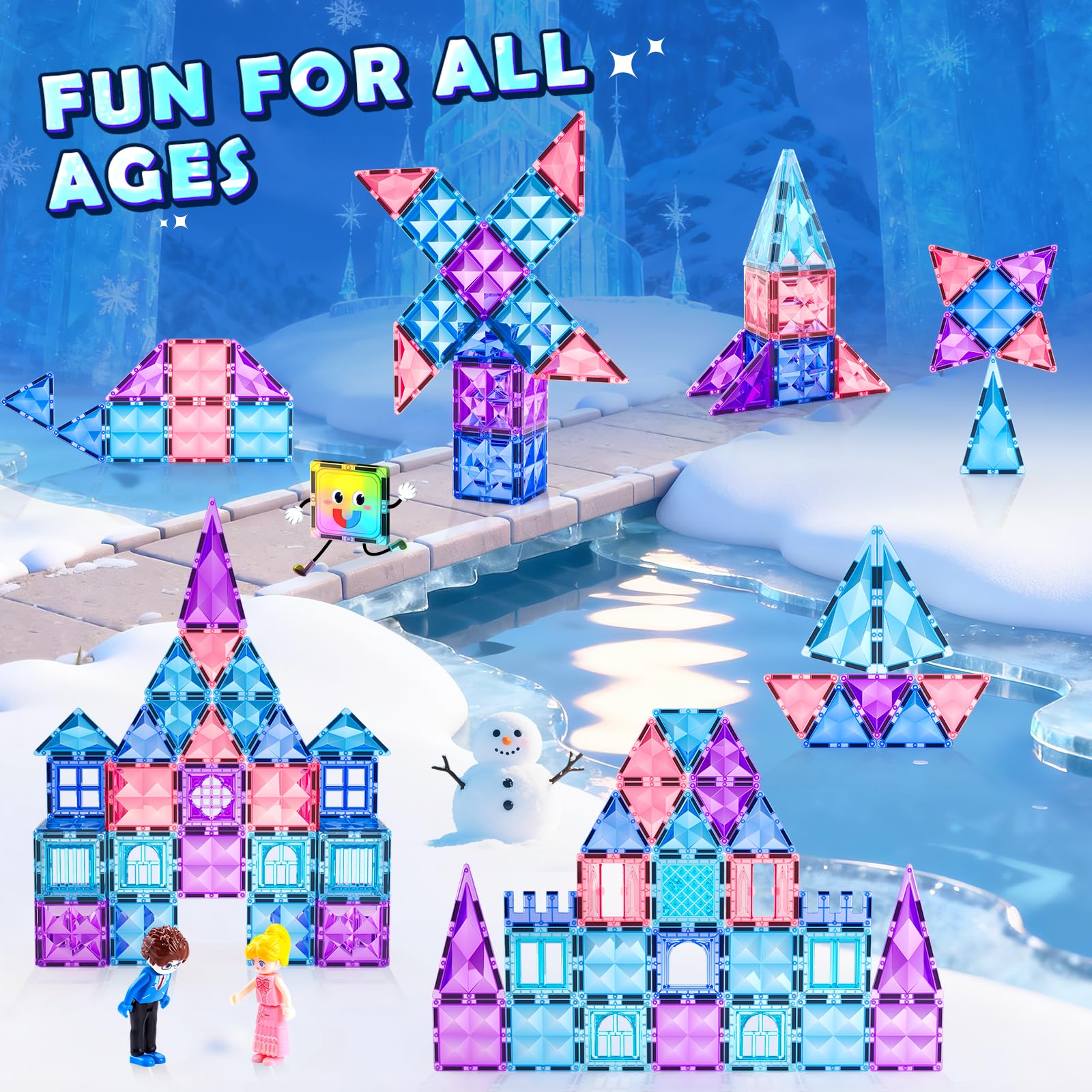 Soyee Diamond Magnetic Building Blocks - Princess Toys for 3-8 Year Old Girls & Boys - 3 4 5 6 Year Old Girl Birthday Xmas Present