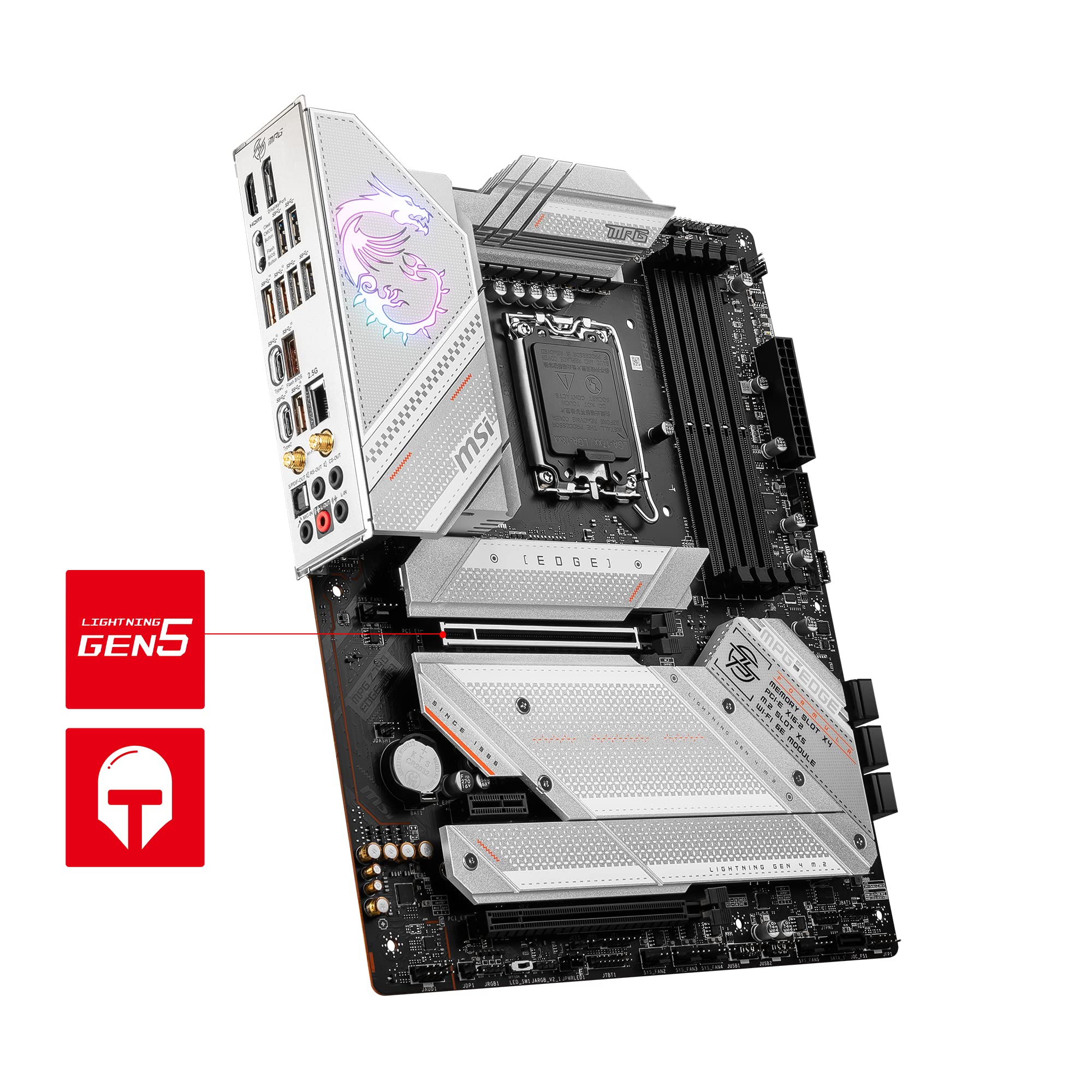 MSI MPG Z790 Edge WiFi Gaming Motherboard (Supports 12th/13th Gen Intel Processors, LGA 1700, DDR5, PCIe 5.0, M.2, 2.5Gbps LAN, USB 3.2 Gen2, Wi-Fi 6E, ATX) (Renewed)