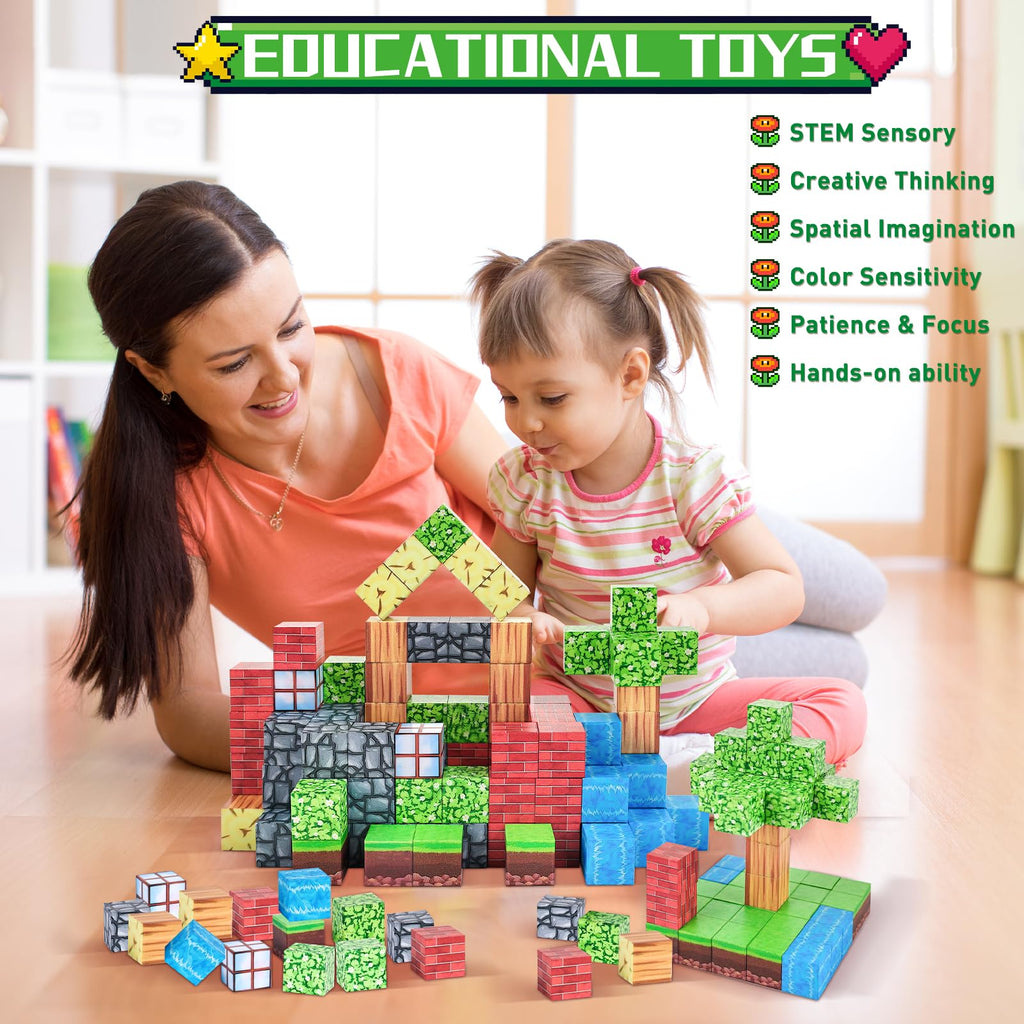 civan Magnetic Blocks, 63pcs Magnetic Building Blocks for Kids Boys Girls Age 3-4,5-8 9 10, Game Sensory STEM Constructions Toys, Stocking Stuffers Christmas Birthday Gifts