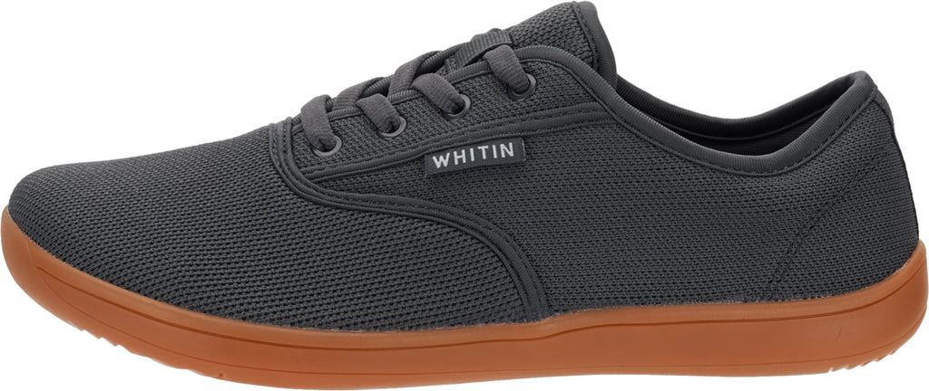 WHITIN Men's Wide Toe Box Knit Barefoot Sneakers Zero Drop Sole Minimalist Size 7 7W Minimus Casual Tennis Training Walking Shoes Grey Gum 40