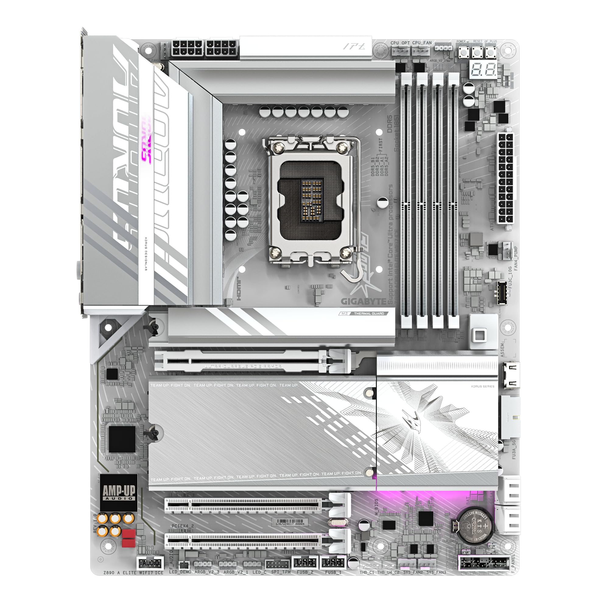 GIGABYTE Z890 AORUS Elite WIFI7 Motherboard - Supports Intel Core Ultra (Series 2) CPUs, 16+1+2 Phases VRM, up to 8800MHz DDR5 (OC), 1xPCIe 5.0 + 3xPCIe 4.0, Wi-Fi 7, 2.5GbE LAN, Thunderbolt 4