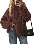 PRETTYGARDEN Women's Oversized Fall Sweaters 2026 Casual Long Sleeve Crewneck Chunky Cable Knit Pullover Tops Winter Clothes (Coffee,Medium)