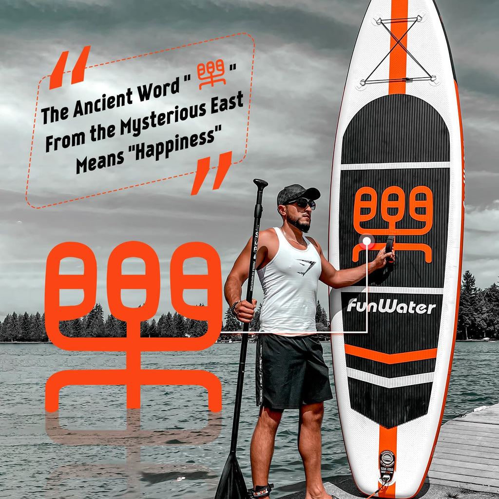 FunWater Inflatable Stand Up Paddle Board with Premium SUP Paddleboard Accessories, Anti-Slip EVA Deck, Paddle Boards for Adults & Youth of All Skill Levels