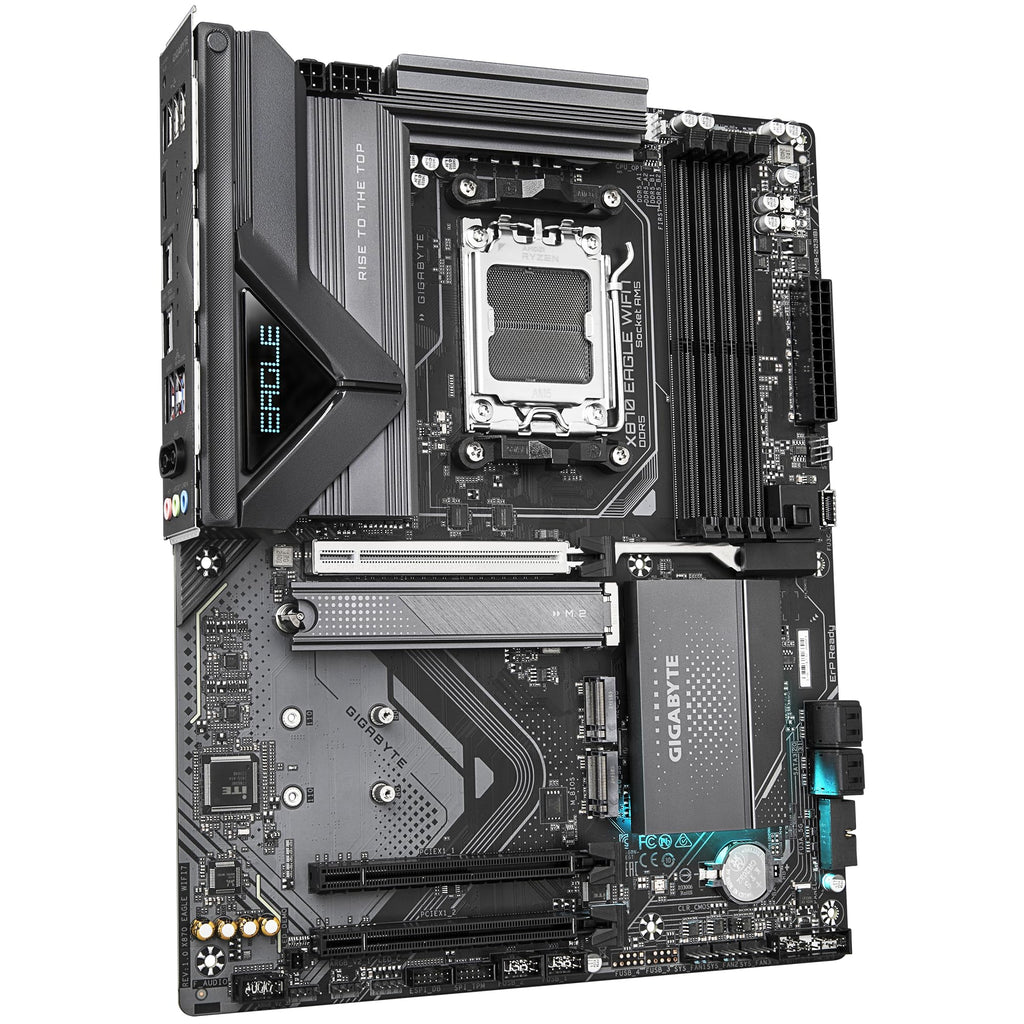 GIGABYTE X870 Eagle WIFI7 Motherboard - Supports AMD Ryzen 9000 CPUs, 14+2+2 Phases VRM, up to 8000MHz DDR5 (OC), 1xPCIe 5.0, Wi-Fi 7, 2.5GbE LAN, USB 4