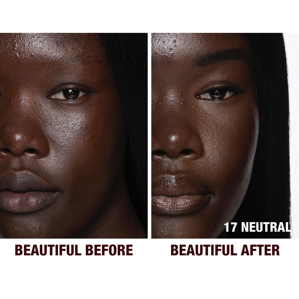 Charlotte Tilbury Beautiful Skin Medium Coverage Hydrating Foundation - Buildable Liquid Makeup for Instant Glow, Plumping Hydration & Lasting Skincare Benefits - 17 Neutral