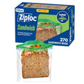 Ziploc Sandwich and Snack Bags with EasyGuide Texture, Plastic Storage Bags with Grip 'n Seal Technology, 270 Bags Total