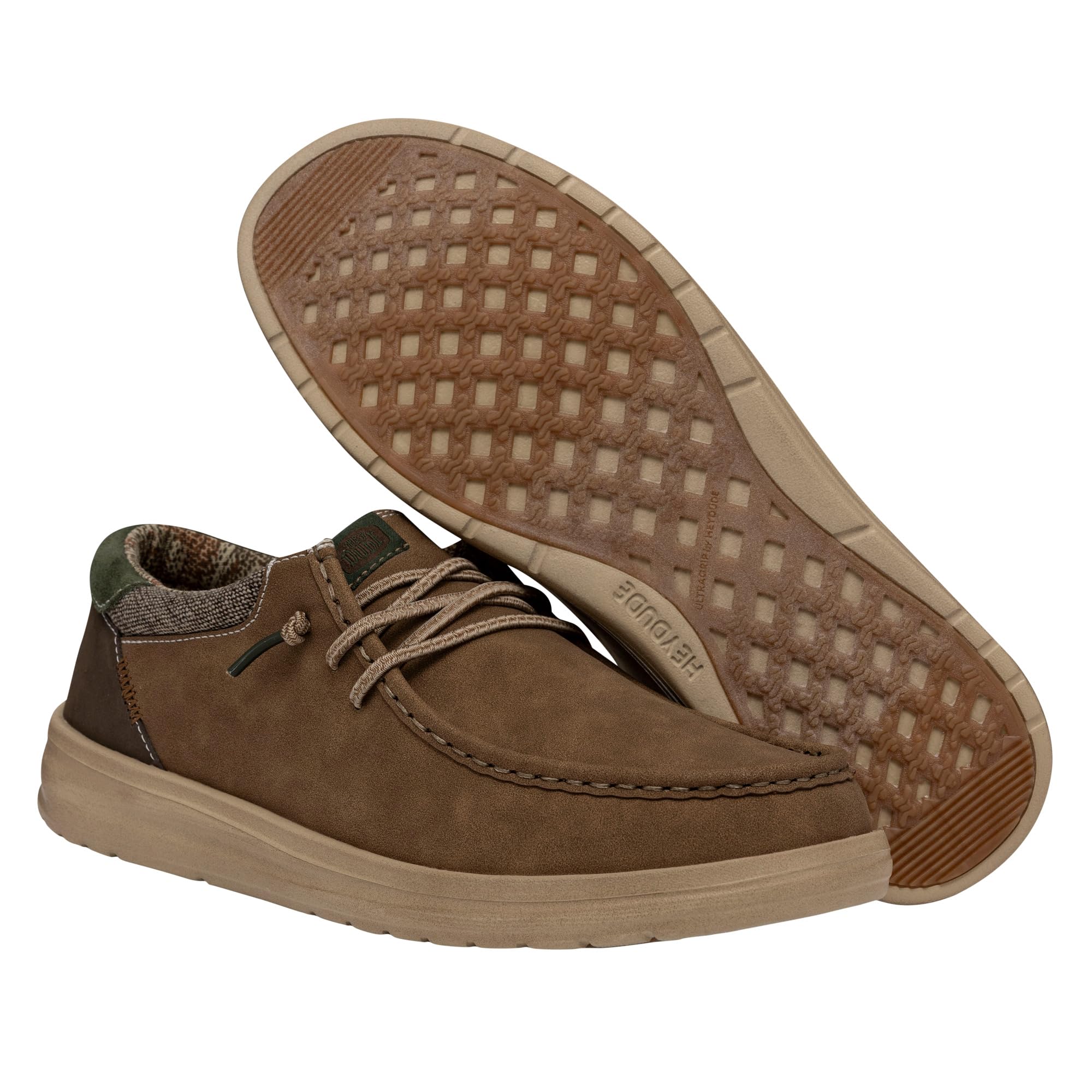 HEYDUDE Men's Paul Nut Size 11 | Men’s Shoes | Men's Lace Up Loafers | Comfortable & Light-Weight