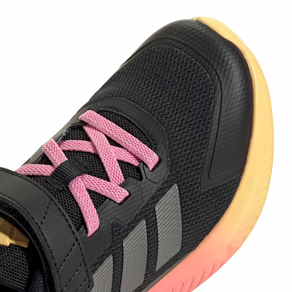 adidas Unisex-Kids Fortarun 4.0, Black/Iron Metallic/Bliss Pink, 3