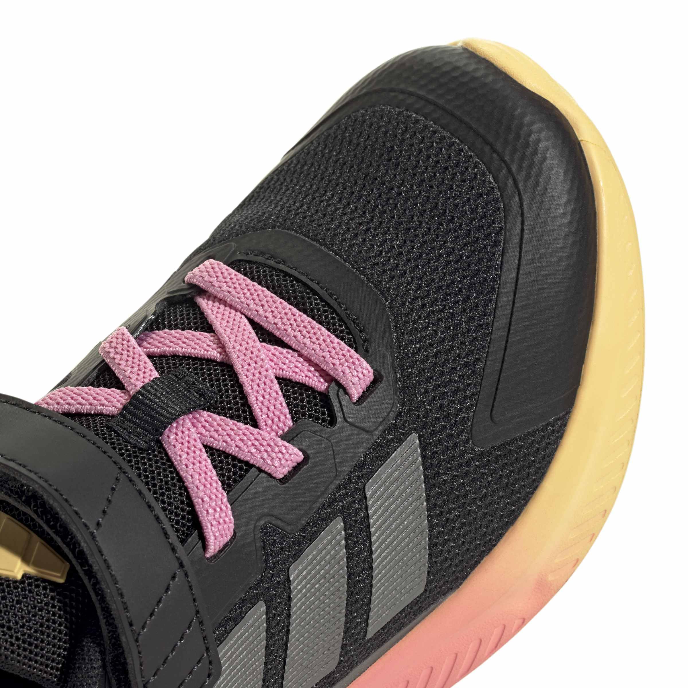 adidas Unisex-Kids Fortarun 4.0, Black/Iron Metallic/Bliss Pink, 3