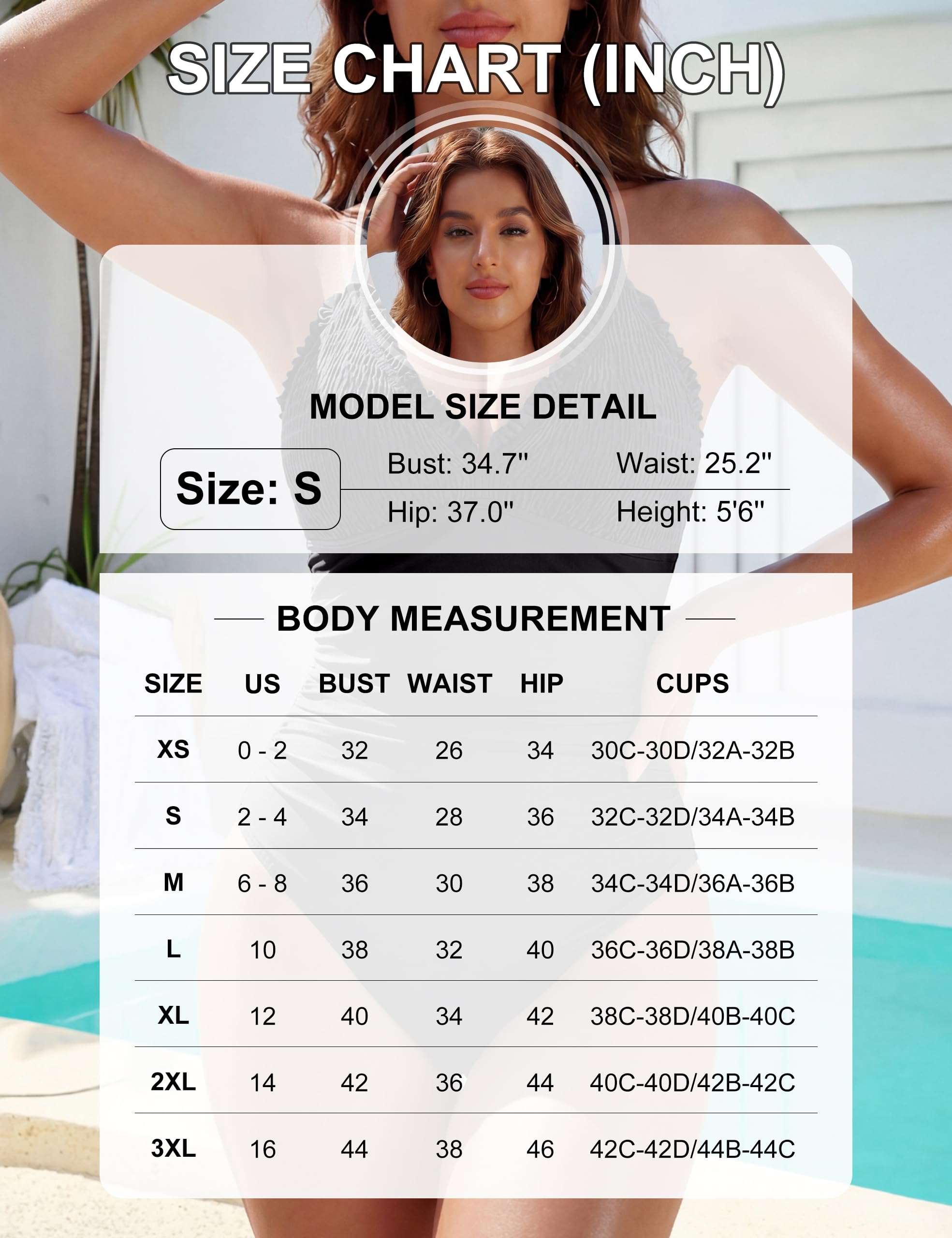 Blooming Jelly Women Tummy Control Swimsuits One Piece Slimming Smocked Modest Bathing Suit Cute Full Coverage Ruffle Swimwear (M, Black)
