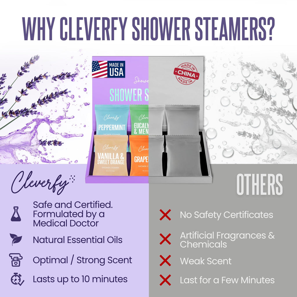 Cleverfy Shower Steamers Aromatherapy - Mother’s Day Gifts for Mom, Wife, Grandma - 30th, 40th, 50th & 60th Birthday Gifts for Women, Her, Best Friend, Daughter, Sister, Teens & Girlfriend - 6 Tablets